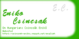 eniko csincsak business card