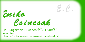 eniko csincsak business card